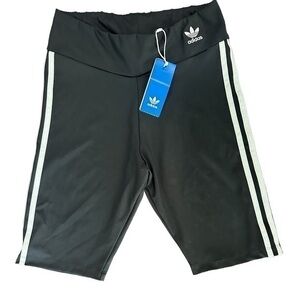 NWT Adidas Short Tights - Black with White Stripe - Womens Size Medium
